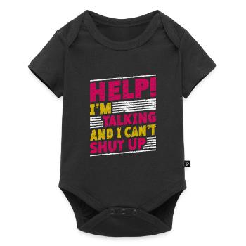 Hilfe! Ich Rede Und Kann Nicht Aufhören - Baby Premium Kurzarmbody - Schwarz - Vorne