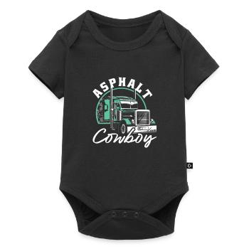 Asphalt Cowboy Trucker Motiv - Baby Premium Kurzarmbody - Schwarz - Vorne