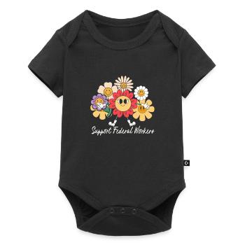 Flower Friends Support Federal Employees - Baby Premium short-sleeve bodysuit - black - Front