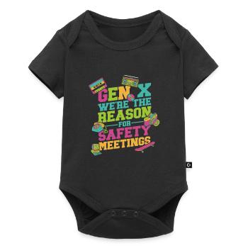 Gen X We are the reason for security meetings - Baby Premium short-sleeve bodysuit - black - Front