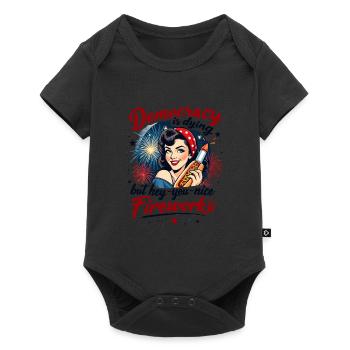 Democracy Is Dying But Here Are The Fireworks - Baby Premium short-sleeve bodysuit - black - Front