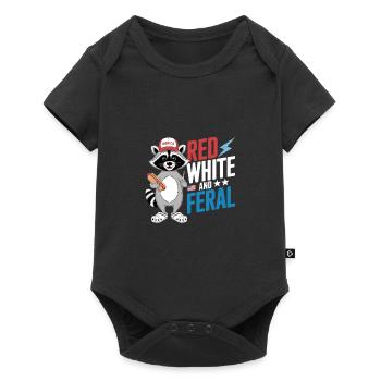 Red White And Feral Raccoon National Day - Baby Premium short-sleeve bodysuit - black - Front