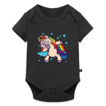 Laughing Unicorn - Baby Premium short-sleeve bodysuit - black - Front