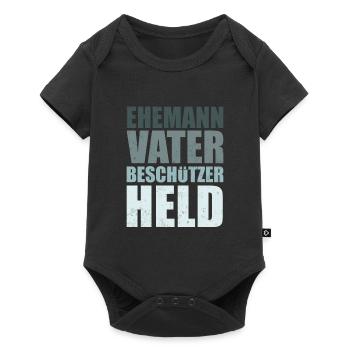 Father's Day Husband Hero Tshirt - Baby Premium short-sleeve bodysuit - black - Front