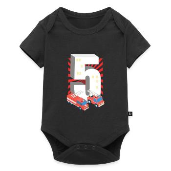 Firefighters T-Shirt 5th Birthday Boys Feuerwehrwa - Baby Premium short-sleeve bodysuit - black - Front