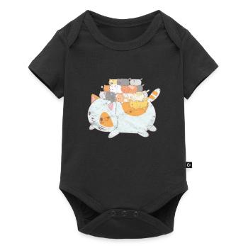 Katze Mieze Kätzchen Geschenk Tshirt - Baby Premium Kurzarmbody - Schwarz - Vorne