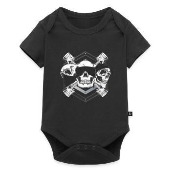 Crâne de motard - Body à manches courtes Premium Bébé - noir - Devant
