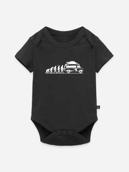 Tshirt Evolution Camper Geschenk - Baby Premium Kurzarmbody - Schwarz