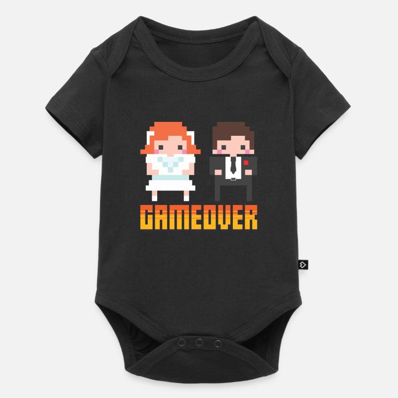 Game Over - Nerd Geeky JGA Gruppenshirt - Baby Premium Kurzarmbody - Schwarz