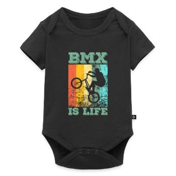 BMX is life BMX rider bike jump bicycle - Baby Premium short-sleeve bodysuit - black - Front