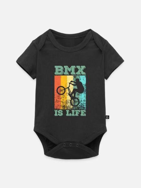 BMX is life BMX rider bike jump bicycle - Baby Premium short-sleeve bodysuit - black