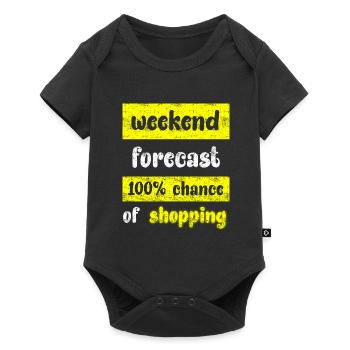 weekend forecast 100% chance of shopping - Baby Premium short-sleeve bodysuit - black - Front