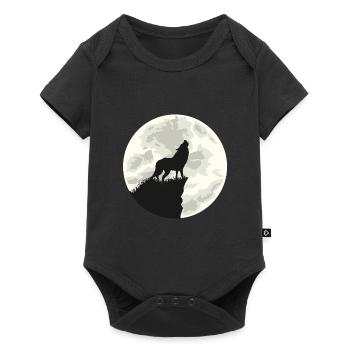Howling with Wolves / Wolf in Front of Moon - Baby Premium short-sleeve bodysuit - black - Front