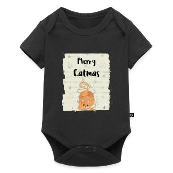 Merry Catmas - Clumy Cat With Christmas Lights - Baby Premium short-sleeve bodysuit - black - Front
