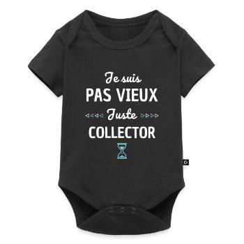 Je suis pas vieux juste collector ! cadeau vintage - Body à manches courtes Premium Bébé - noir - Devant