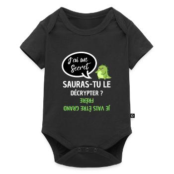 j'ai un secret : je vais être grand frère ! - Body à manches courtes Premium Bébé - noir - Devant