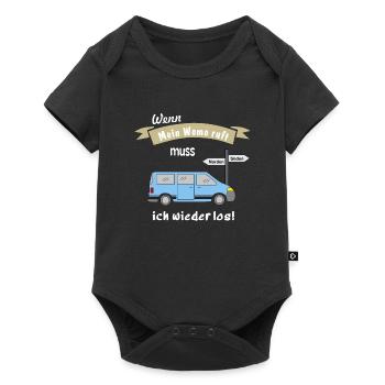 womo ruft campingbus - Baby Premium Kurzarmbody - Schwarz - Vorne