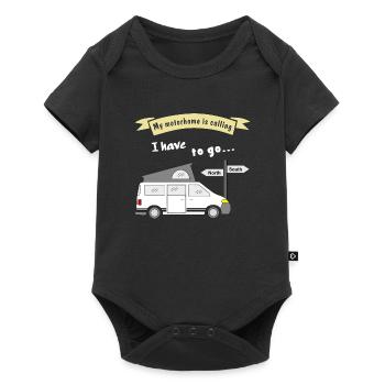 mon camping-car appelle - Body à manches courtes Premium Bébé - noir - Devant