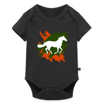 Horse Equestrian Riding Knight - Baby Premium short-sleeve bodysuit - black - Front