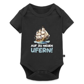 Auf zu neuen Ufern Segeln Segelschiff - Baby Premium Kurzarmbody - Schwarz - Vorne