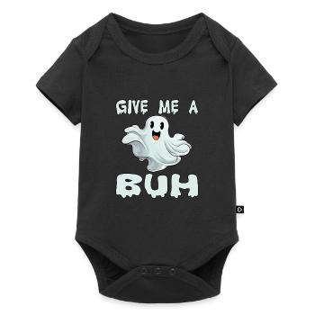 Niedliches Gespenst Geist Give Me A Buh - Baby Premium Kurzarmbody - Schwarz - Vorne