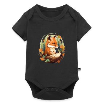 Fuchs Füchse für einen Fuchs Fan - Baby Premium Kurzarmbody - Schwarz - Vorne