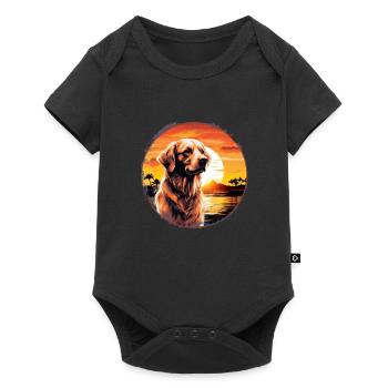 Golden Retriever - Baby Premium Kurzarmbody - Schwarz - Vorne