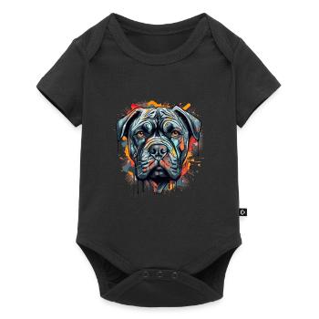 Majestätische Cane Corso Porträts Kunst - Baby Premium Kurzarmbody - Schwarz - Vorne