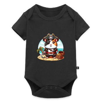 Pirate Guinea Pig Treasure Island Adventurer - Baby Premium Kurzarmbody - Schwarz - Vorne