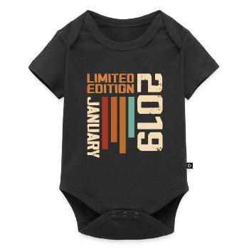 January 2019 - 2019 January Birthday Gift - Baby Premium short-sleeve bodysuit - black - Front