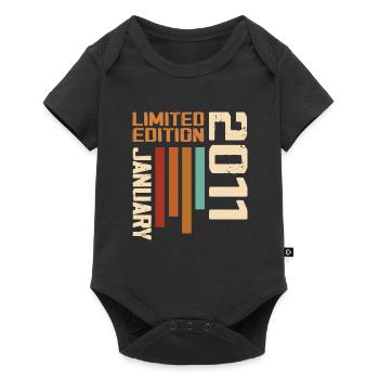 Januar 2011 - 2011 Januar Geburtstagsgeschenk - Baby Premium Kurzarmbody - Schwarz - Vorne