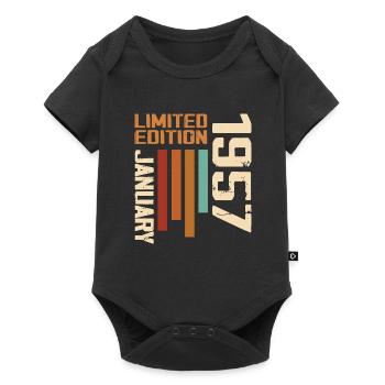 January 1957 - 1957 January Birthday Gift - Baby Premium short-sleeve bodysuit - black - Front