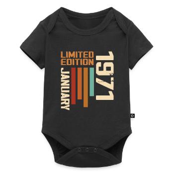 Januar 1971 - 1971 Januar Geburtstagsgeschenk - Baby Premium Kurzarmbody - Schwarz - Vorne