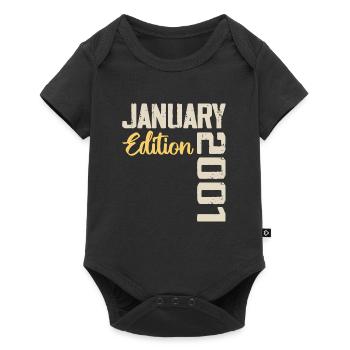 Geburtstagsgeschenk geboren im Januar 2001 - 2001 - Baby Premium Kurzarmbody - Schwarz - Vorne