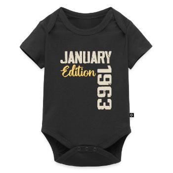 Cadeau D'anniversaire Nées En Janvier 1963 - 1963 - Body à manches courtes Premium Bébé - noir - Devant
