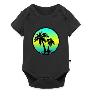 Colorful beach logo with palm trees - Baby Premium short-sleeve bodysuit - black - Front