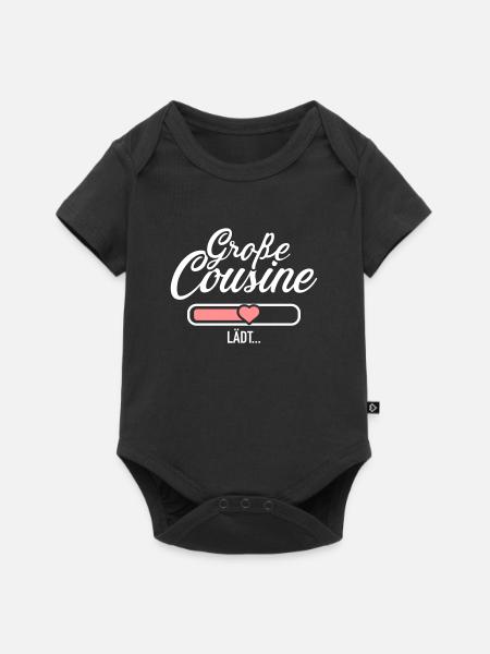 Große Cousine - Baby Premium Kurzarmbody - Schwarz