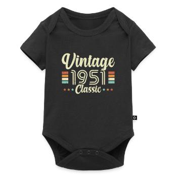 Vintage 1951 Classic, Cadeau D'anniversaire 72 Ans - Body à manches courtes Premium Bébé - noir - Devant