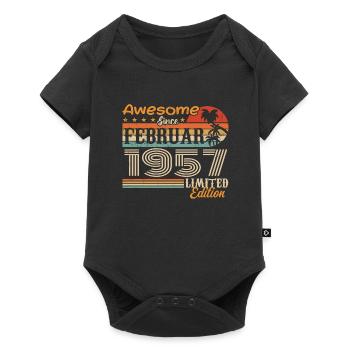 Geburtstag Vintage Geschenkidee Februar 1957 - Baby Premium Kurzarmbody - Schwarz - Vorne