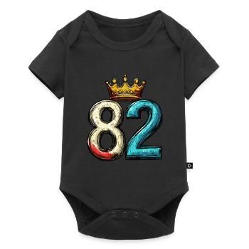 82 Nombre Couronne - Body à manches courtes Premium Bébé - noir - Devant