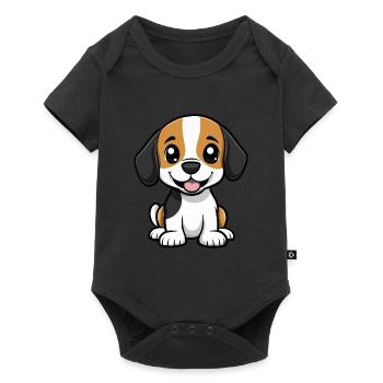 Beagle Chien Mignon - Body à manches courtes Premium Bébé - noir - Devant