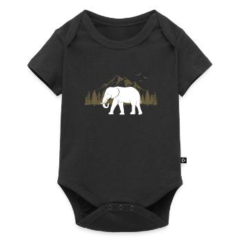 African elephant defense zoo mountain forest - Baby Premium short-sleeve bodysuit - black - Front