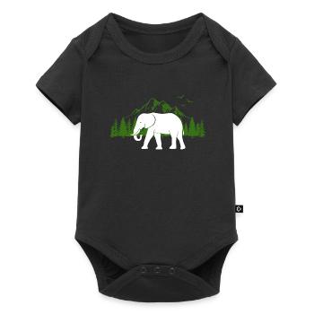 African elephant defense zoo mountain forest - Baby Premium short-sleeve bodysuit - black - Front