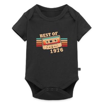 Best Of 1976 Vintage Retro Cassette - Baby Premium short-sleeve bodysuit - black - Front