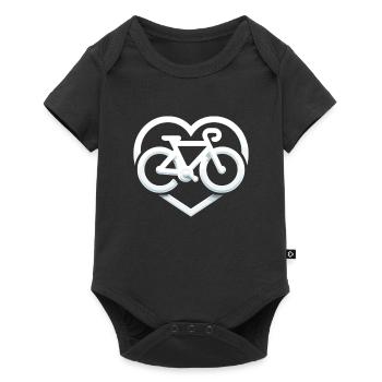 Faire du vélo avec amour - Body à manches courtes Premium Bébé - noir - Devant