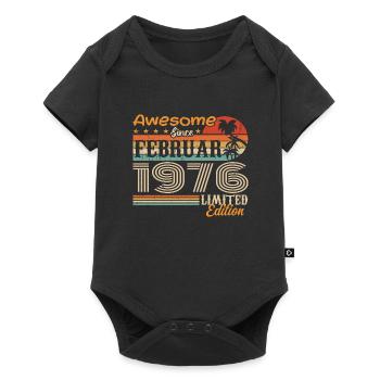 Geburtstag Vintage Geschenkidee Februar 1976 - Baby Premium Kurzarmbody - Schwarz - Vorne