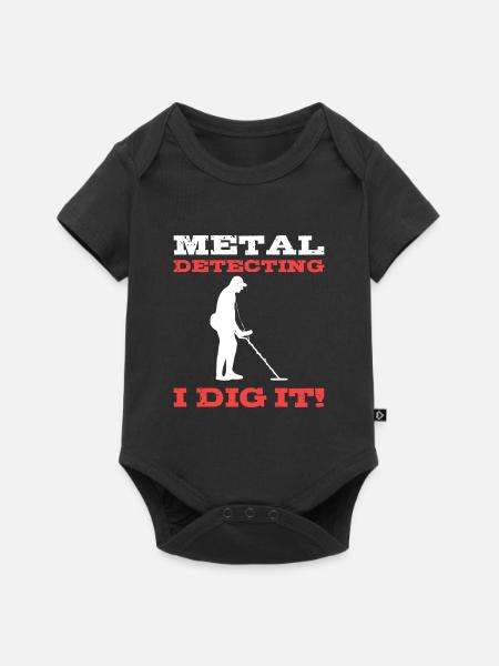 Metalldetektor - Baby Premium Kurzarmbody - Schwarz