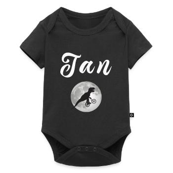 JAN - Beautiful boy name with dinosaur - Baby Premium short-sleeve bodysuit - black - Front