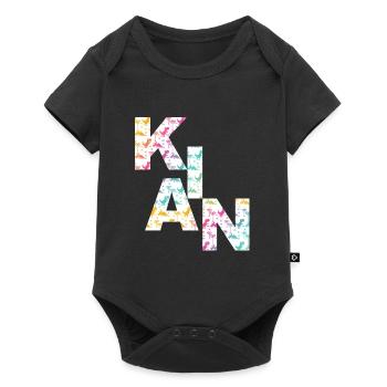 KIAN - Beau prénom de garçon avec dinosaure - Body à manches courtes Premium Bébé - noir - Devant