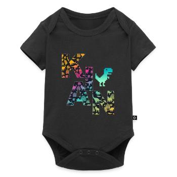 KIAN - Beau prénom de garçon avec dinosaure - Body à manches courtes Premium Bébé - noir - Devant